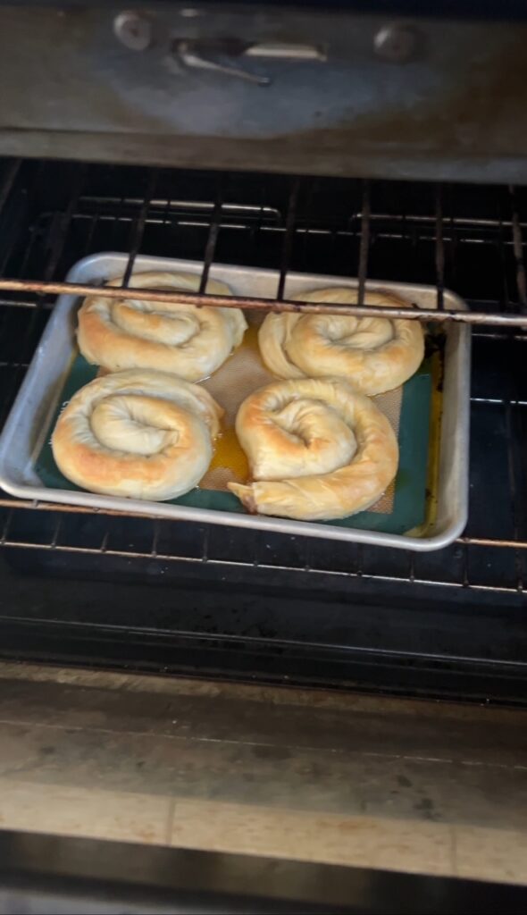 byrek baking in the oven